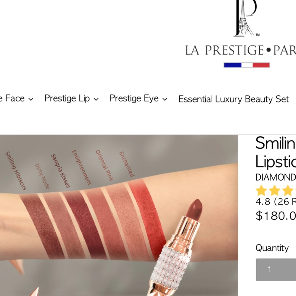 La Prestige Paris Prestige Diamond Matte Light Red Smiling Hibiscus Lipstick NIP - Picture 5 of 5
